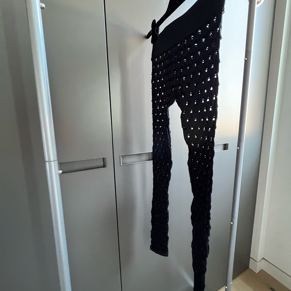 MAISIE WILEN BLACK PERFORATED LEGGINGS - Picture 2 of 5